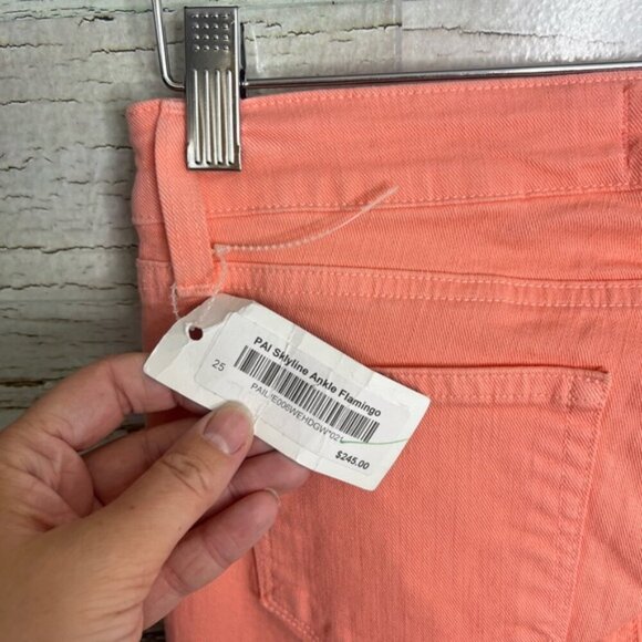 Paige Skyline Ankle Peg Flamingo Pink Jeans Sz 25 NWT - Picture 6 of 9